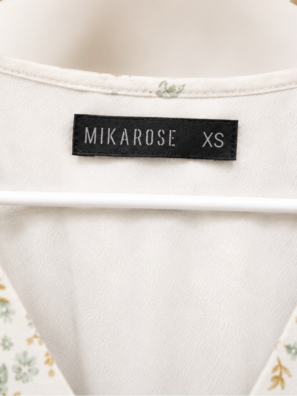 Mikarose Cream Floral V‑Neck Long Sleeve Maxi Dress - Picture 3 of 3